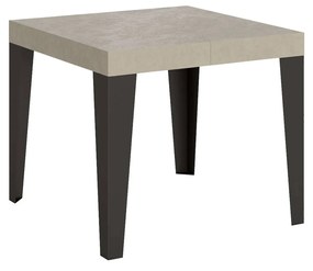 Tavolo allungabile Flame con telaio e gambe antracite, Cashmere / 90x90/246 cm