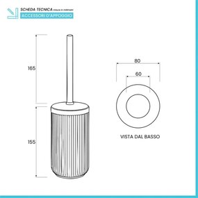Portascopino tortora in plastica rigida cannettata Arizona