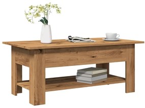 Tavolino Salotto Rovere Artigianale 102x55x42 Cm Multistrato /