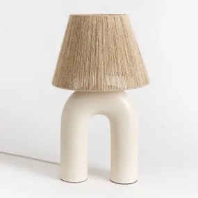 Lampada da tavolo in ceramica Yarpen Gardenia Bianco - Sklum