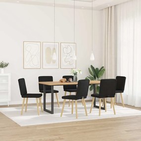 Sedie Da Pranzo 6 Pz Nere İn Tessuto /