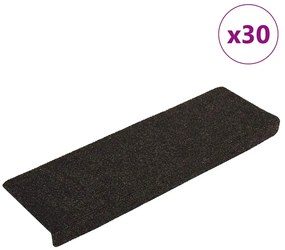 Tappetini Autoadesivi Per Scale 30 Pz Marrone Scuro 65x21x4 Cm /