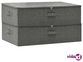 vidaXL Scatole Portaoggetti 2pz in Tessuto 70x40x18 cm Antracite