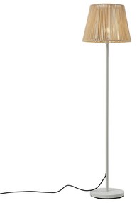 Lampada da terra per esterni bianca con paralume in corda beige IP44 - Virginia