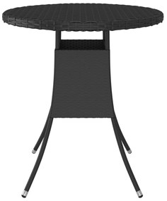 Tavolo da giardino nero 70x70x73 cm in polyrattan