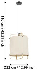 Eglo 43874 - Lampadario a sospensione con filo SURFLEET 1xE27/40W/230V