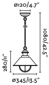 FARO 71139 - Lampada a sospensione da esterno NAUTICA 1xE27/11W/230V