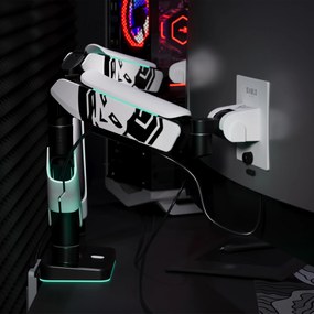Supporto Doppio per Monitor da 49 Pollici Bianco e Nero X-Arm Dual RGB