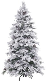 Albero di Natale Bianco Verde PVC Metallo Polietilene 210 cm