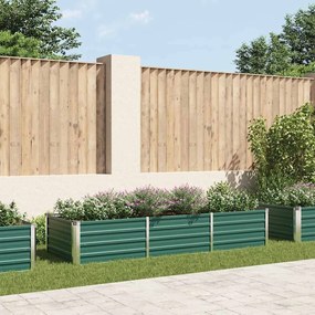 Letto Rialzato Giardino İn Acciaio Zincato 240x80x45 Cm Verde /