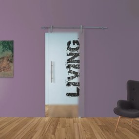 Porta scorrevole destra Living in acciaio multicolore, L 88 x H 215 cm, con binario Ermes