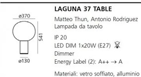 Artemide laguna 37 tavolo struttura ottone