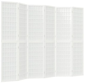 Divisorio pieghevole 6 pannelli stile giapponese 240x170 bianco