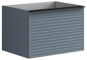 Mobile da bagno sospeso sotto lavabo L 60 x H 40 x P 45.5 cm blu laccato opaco, 1 cassetto Pixel stripes