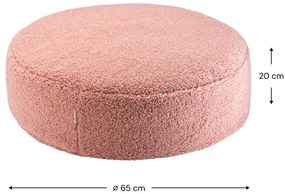 Pouf a sacco per bambini rosa con rivestimento in bouclé Round – Wigiwama