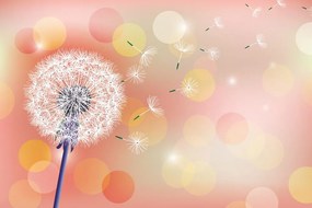 Carta da parati – Soffione Rosso su Sfondo Astratto