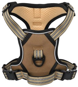 Pettorina Per Cani Con Strisce Riflettenti Regolabile Marrone L /