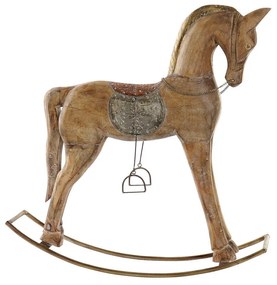 Cavallo a Dondolo DKD Home Decor Metallo Coloniale Legno di mango (61,5 x 13,5 x 62 cm)