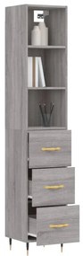 Credenza Grigio Sonoma 34,5x34x180 cm in Legno Multistrato