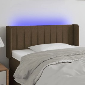 Testiera A Led Marrone Scuro 83x16x78/88 Cm İn Tessuto /
