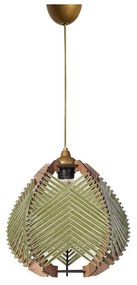 Lampadario verde/di colore naturale con paralume in tessuto ø 25 cm Yola – Opviq lights