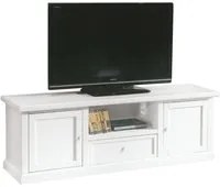 Porta tv bianco in legno arte povera 160x46x56