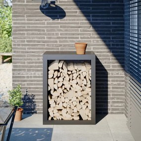 Rastrelliera Per Legna Da Ardere Antracite 60x40x80 Cm Acciaio /