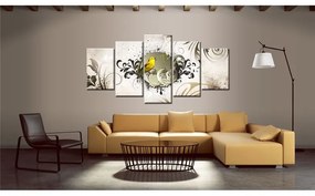 Quadro Uccello giallo  Colore Beige, Dimensioni e Misure 100x50