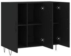 Credenza nera 90x34x80 cm in legno multistrato