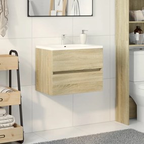 Mobile Lavabo Rovere Sonoma 60x38,5x45 Cm İn Legno Multistrato /