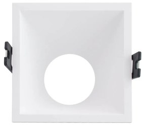 Faretto da Incasso Quadrato Bianco Fisso in Policarbonato Foro 85x85mm per GU10