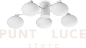 Hermes plafoniera 5 luci attacco g9 bianco lampadine incluse 60cm