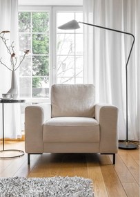 Poltrona in velluto a coste beige Lofty Lilly - Miuform