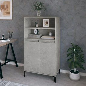 Credenza grigio cemento 60x36x110 cm in legno multistrato