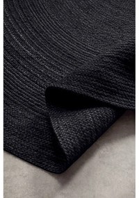 Tappeto rotondo nero in iuta reversibile/tessuto a mano ø 140 cm Braided – Hanse Home