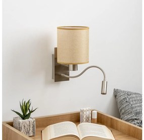 Brilagi - Applique a LED NUBILA 1xE27/25W/230V+LED/3W cromo/marrone chiaro