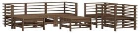 Set Salotto da Giardino 7 pz Miele in Legno Massello di Pino