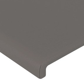 Testiera ad orecchio grigio 93x16x118/128 cm in similpelle