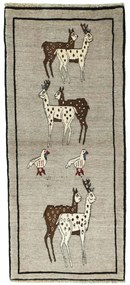 Gabbeh Tappeto 100x210 Nero (Iran) Annodato A Mano