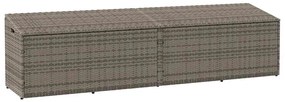 Baule Da Giardino Grigio 220x50x58 Cm İn Polyrattan /