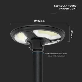 Lampada stradale solare LED con sensore LED/10W/3,2V 6500K IP65+ telecomando