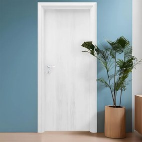 Porta interna a battente Round Elm in legno colore bianco, L 80 x H 210 cm, apertura reversibile