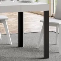 Tavolo da Pranzo Linea Allungabile 90x180 Allungato 284 in Nobilitato e Ferro Colore: Bianco Frassinato