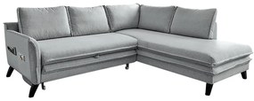 Divano letto angolare grigio chiaro L, angolo destro Charming Charlie - Miuform