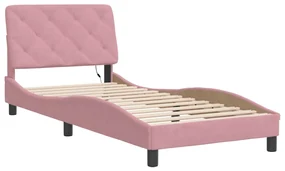 Giroletto con luci led rosa 80x200 cm in velluto