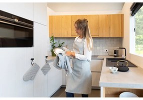 Set di 3 asciugamani da cucina in cotone grigio, 70 x 50 cm - Tiseco Home Studio