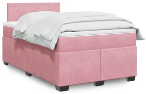 Giroletto A Molle Con Materasso Rosa 120x200 Cm İn Velluto /