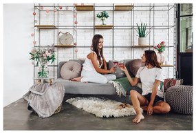 Poggiapiedi grigio con rivestimento in lavorato a maglia Jagger – Bonami Essentials