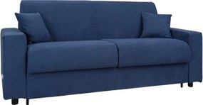 Divano letto sfoderabile 3 posti tessuto Blu con materasso - ROLEN