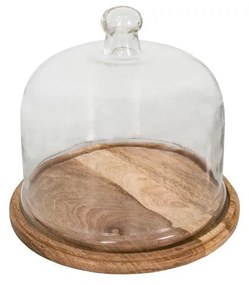 Scatola per formaggi con vassoio in legno e coperchio in vetro - Antic Line